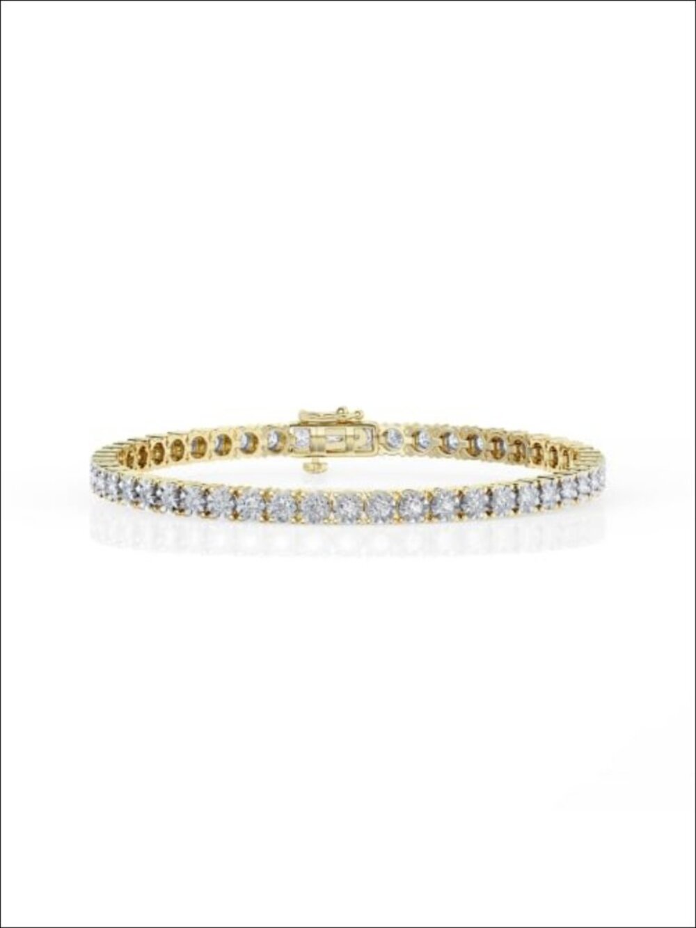 14K Yellow Gold Plated Sterling Silver Lab Grown Diamond Tennis Bracelet 7 Inch
